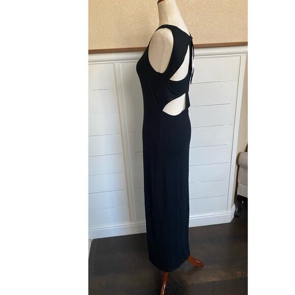Fabletics Claudia Maxi Black Dress Sleeveless Cutout Back Maxi Dress XS NWT - Picture 6 of 12